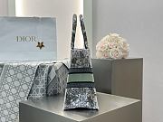 Medium Dior Book Tote White Green Multicolor D-Floral Embroidery - 36.5x28x16.5cm - 4