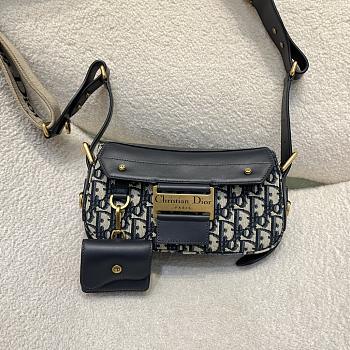 Small Streetchic Bag Blue Dior Oblique Jacquard and Smooth Calfskin - 24x12.5x5cm