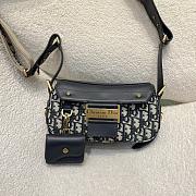 Small Streetchic Bag Blue Dior Oblique Jacquard and Smooth Calfskin - 24x12.5x5cm - 5