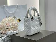 Mini Lady Dior Bag White Silver Cannage Lamskin - 17x15x7cm - 5