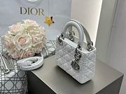 Mini Lady Dior Bag White Silver Cannage Lamskin - 17x15x7cm - 4