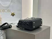 Mini Lady Dior Bag Black Silver Cannage Lamskin - 17x15x7cm - 4