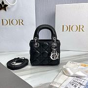Lady Dior Micro Bag Black Silver Cannage Lambskin - 12x10.2x5cm - 1