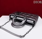 Dior Medium Lady D-Joy Bag Metallic Silver-Tone Cannage Calfskin - 26x13.5x5cm - 2