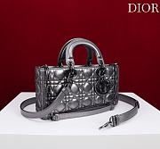 Dior Medium Lady D-Joy Bag Metallic Silver-Tone Cannage Calfskin - 26x13.5x5cm - 4