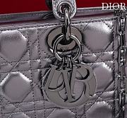 Dior Medium Lady D-Joy Bag Metallic Silver-Tone Cannage Calfskin - 26x13.5x5cm - 6