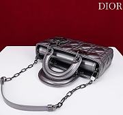 Dior Small Lady D-Joy Bag Metallic Silver-Tone Cannage Calfskin - 22x12x6cm - 6