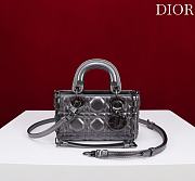 Dior Lady D-Joy Micro Bag Metallic Silver-Tone Cannage Lambskin - 16x9x5cm - 1