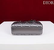 Dior Lady D-Joy Micro Bag Metallic Silver-Tone Cannage Lambskin - 16x9x5cm - 5