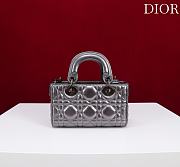 Dior Lady D-Joy Micro Bag Metallic Silver-Tone Cannage Lambskin - 16x9x5cm - 4