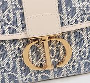 Medium 30 Montaigne Satchel Bag Blue Dior Oblique Chambray with Raffia Effect and Light Biscuit Smooth Calfskin - 24x17x9cm - 2