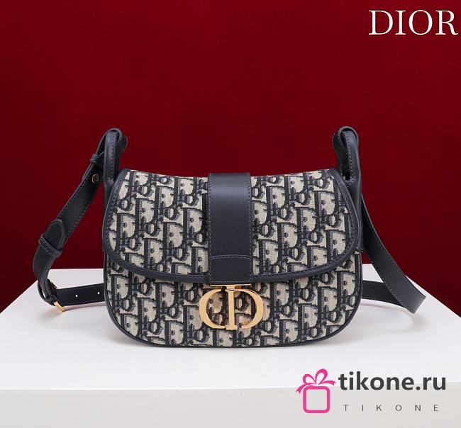 Medium 30 Montaigne Satchel Bag Blue Dior Oblique Jacquard - 24x17x9cm - 1