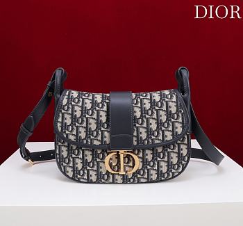 Medium 30 Montaigne Satchel Bag Blue Dior Oblique Jacquard - 24x17x9cm