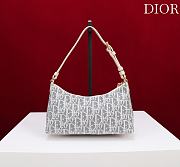 30 Montaigne Cigale Mini Bag Blue Dior Oblique Chambray with Raffia Effect and Light Biscuit Smooth Calfskin - 24x14x6.5cm - 5