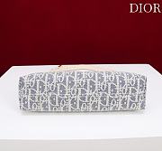 30 Montaigne Cigale Mini Bag Blue Dior Oblique Chambray with Raffia Effect and Light Biscuit Smooth Calfskin - 24x14x6.5cm - 3