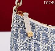30 Montaigne Cigale Mini Bag Blue Dior Oblique Chambray with Raffia Effect and Light Biscuit Smooth Calfskin - 24x14x6.5cm - 2