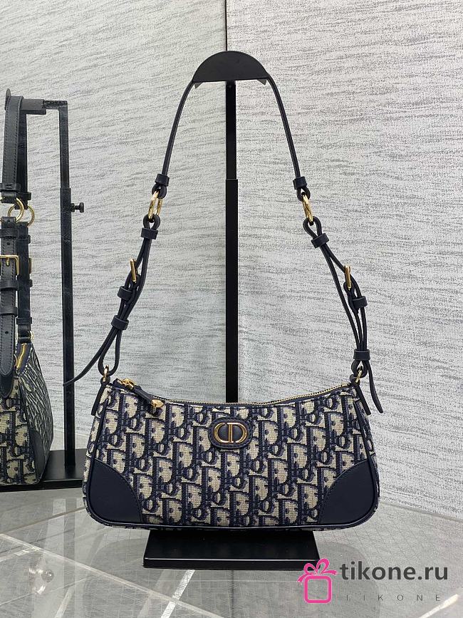 30 Montaigne Wanderlust Mini Bag Blue Dior Oblique Jacquard and Smooth Calfskin - 26x12x7cm - 1