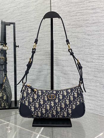30 Montaigne Wanderlust Mini Bag Blue Dior Oblique Jacquard and Smooth Calfskin - 26x12x7cm