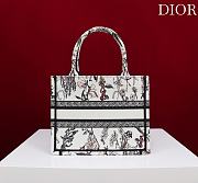 Small Dior Book Tote Beige Millefiori Embroidery - 26.5x22x14cm - 2