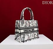 Small Dior Book Tote Beige Millefiori Embroidery - 26.5x22x14cm - 3