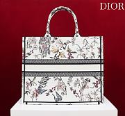 Large Dior Book Tote Beige Millefiori Embroidery - 42x35x18.5cm - 3