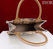 Dioriviera Small Dior Book Tote Beige and White Toile de Jouy Palms Embroidery - 26.5x22x14cm - 2