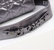 Small Lady Dior Bag Metallic Silver-Tone Cannage Lamskin - 20x18x8cm - 3