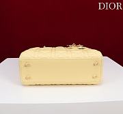 Small Lady Dior My ABCDior Bag Yellow Cannage Lambskin - 20x18x8cm - 5