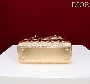 Small Lady Dior Bag Metallic Gold-Tone Cannage Lamskin - 20x18x8cm - 4