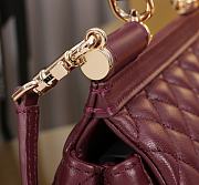 Dolce & Gabbana Small Sicily Handbag Burgundy - 19x13x6cm - 5