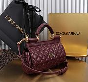 Dolce & Gabbana Small Sicily Handbag Burgundy - 19x13x6cm - 3