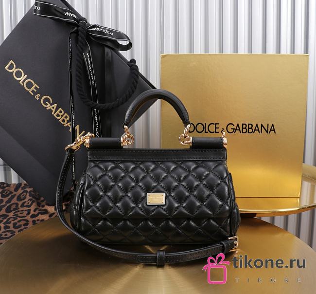 Dolce & Gabbana Small Sicily Handbag Black - 19x13x6cm - 1