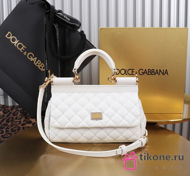 Dolce & Gabbana Small Sicily Handbag White - 19x13x6cm - 1