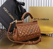 Dolce & Gabbana Small Sicily Handbag Brown - 19x13x6cm - 5