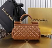 Dolce & Gabbana Small Sicily Handbag Brown - 19x13x6cm - 2