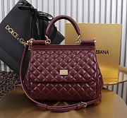 Dolce & Gabbana Medium Sicily Handbag Burgundy - 20x18.5x10cm - 6