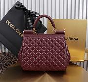 Dolce & Gabbana Medium Sicily Handbag Burgundy - 20x18.5x10cm - 3