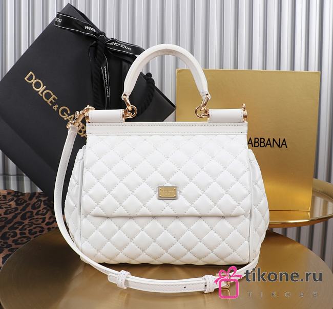 Dolce & Gabbana Medium Sicily Handbag White - 20x18.5x10cm - 1