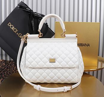 Dolce & Gabbana Medium Sicily Handbag White - 20x18.5x10cm