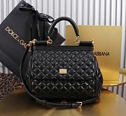 Dolce & Gabbana Medium Sicily Handbag Black - 20x18.5x10cm - 1