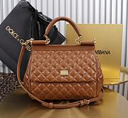 Dolce & Gabbana Medium Sicily Handbag Brown - 20x18.5x10cm - 5