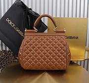 Dolce & Gabbana Medium Sicily Handbag Brown - 20x18.5x10cm - 3