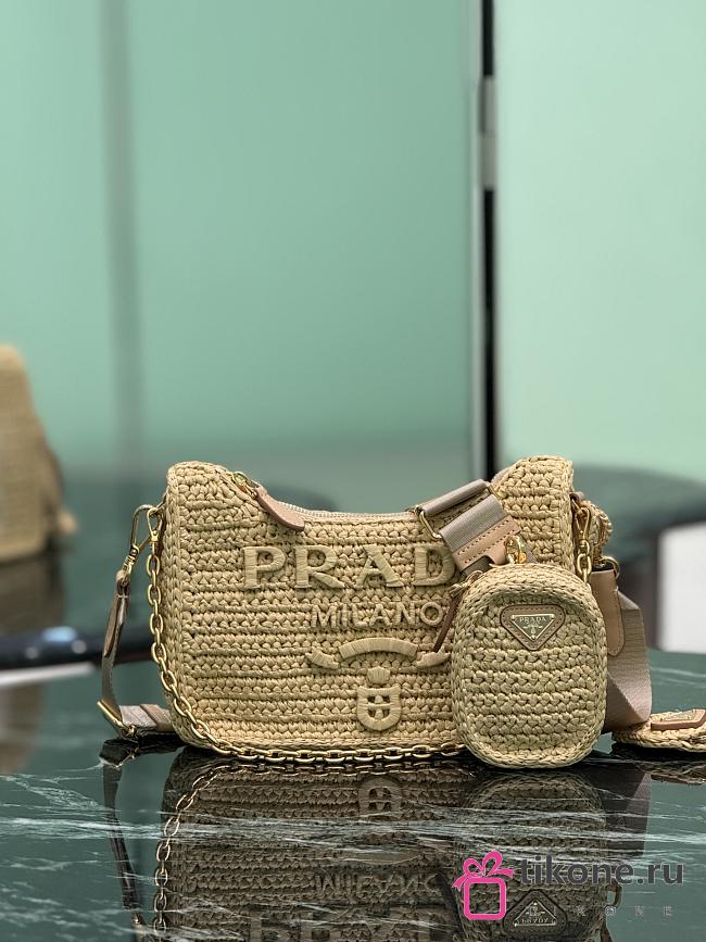 Prada Natural Prada Re-edition Crochet Mini Bag 1BC204 - 22x18x6cm - 1