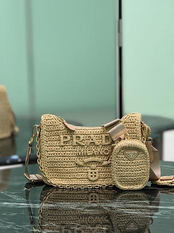 Prada Natural Prada Re-edition Crochet Mini Bag 1BC204 - 22x18x6cm