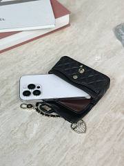 Chanel Lambskin Quilted Leather Mini Rectangluar Flap Bag With Light Gold Crystal & Heart Hardware Black - 19x11x7cm - 3