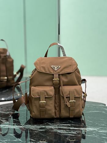 Prada Brown Small Re-nylon Backpack 1BZ677 - 28×23.5×12cm