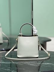 Small Saffiano Leather Prada Panier Bag Color 1BA217 White/Black - 18×17×10.5cm - 6
