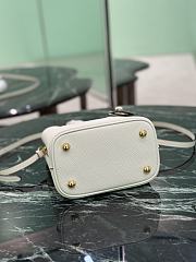Small Saffiano Leather Prada Panier Bag Color 1BA217 White/Black - 18×17×10.5cm - 4