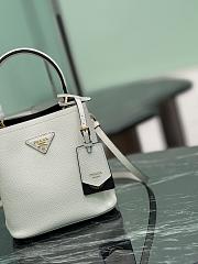 Small Saffiano Leather Prada Panier Bag Color 1BA217 White/Black - 18×17×10.5cm - 3