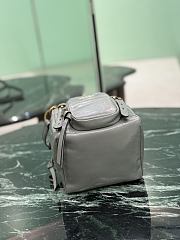 Prada Dangle Leather Top Handle Mini Bag Gray 1BB137 - 14.5x14x13.5cm - 2